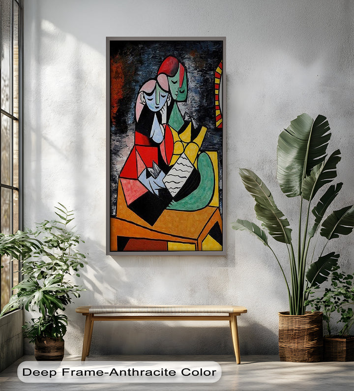 Harmony in Color – Embracing Couple Picasso Style Oil Painting