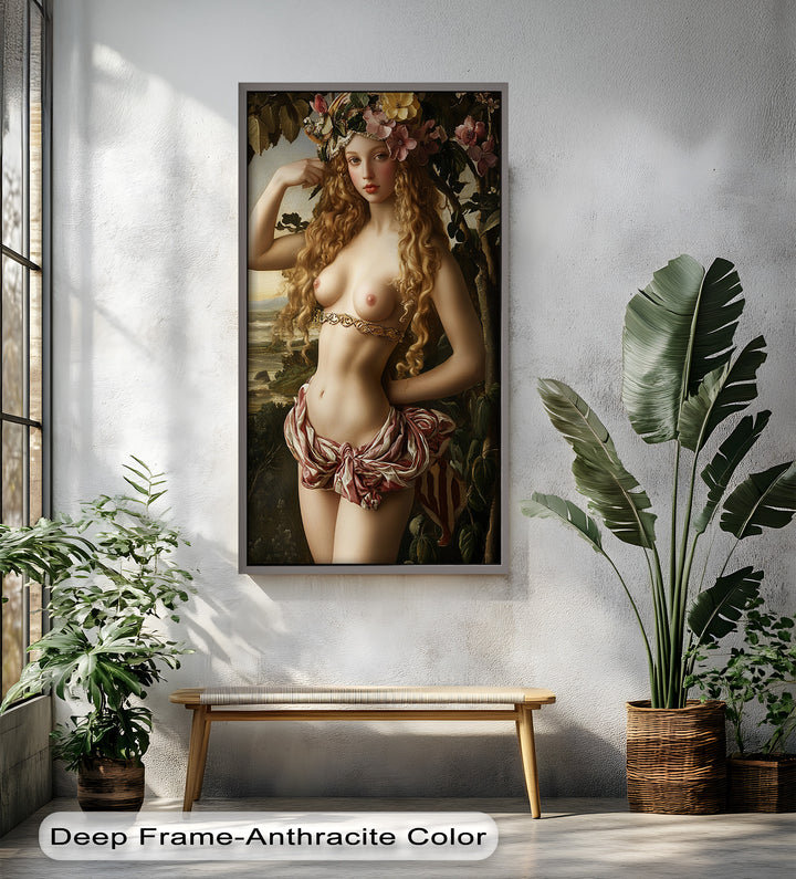 Goddess of Blossoms – Renaissance Mythology Nude Oil Painting