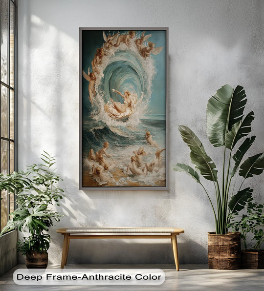 The Birth of Beauty – Mythic Seafoam and Cherubs Nude Oil Painting - MyPhotoStation