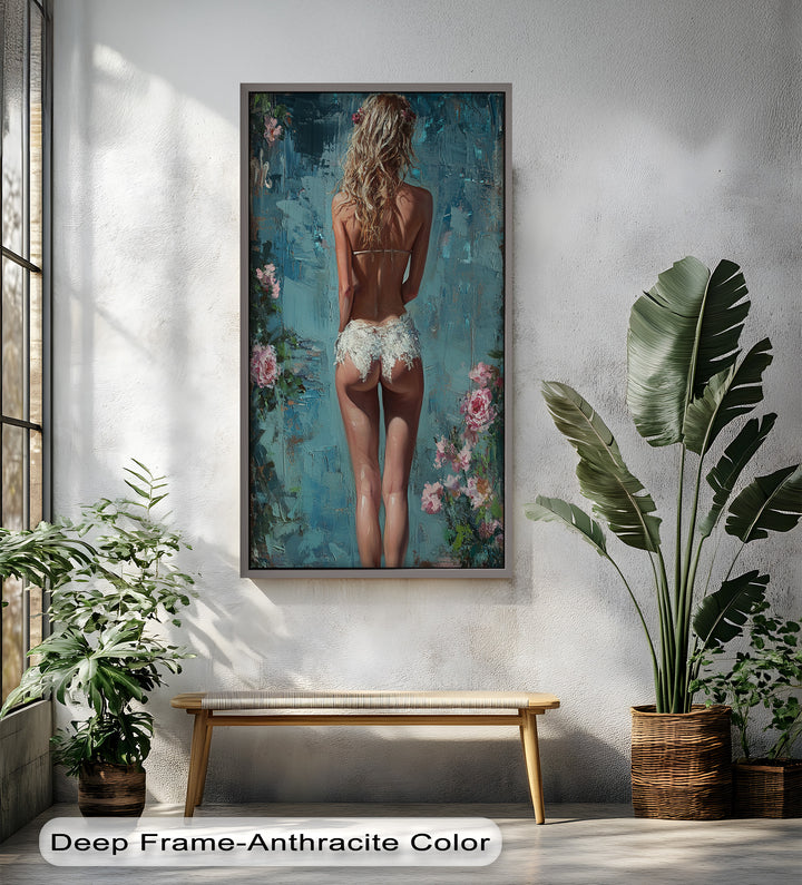 Floral Reverie – Dreamlike Summer Nude Oil Painting