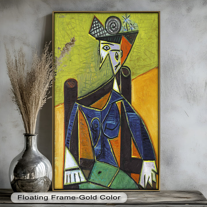 Woman with Spiral Hat – Geometric Abstract Picasso Oil Painting