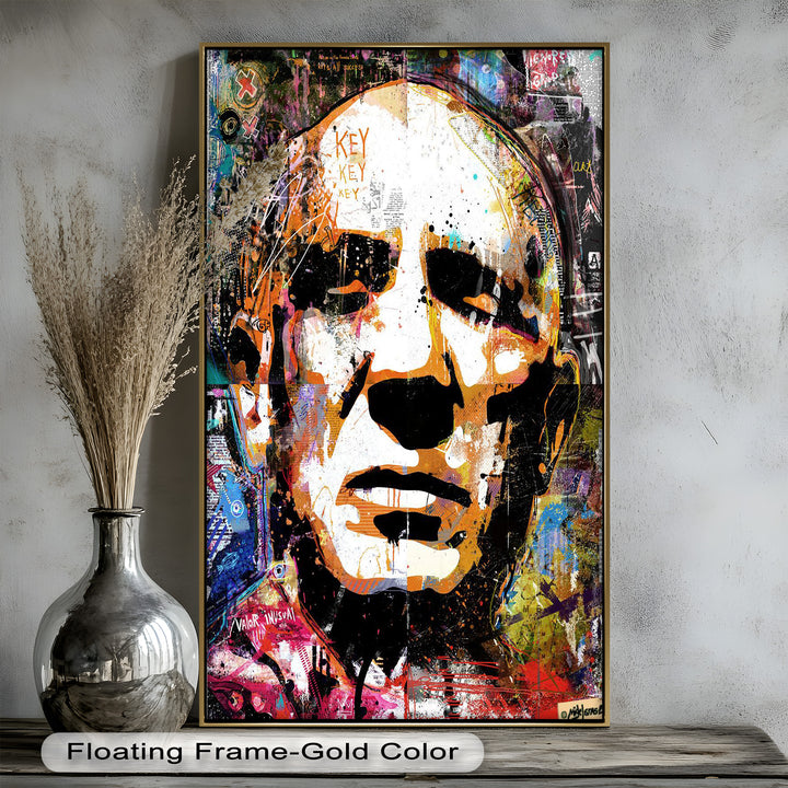 Graffiti Face Portrait Wall Art – Urban Abstract Oil Painting