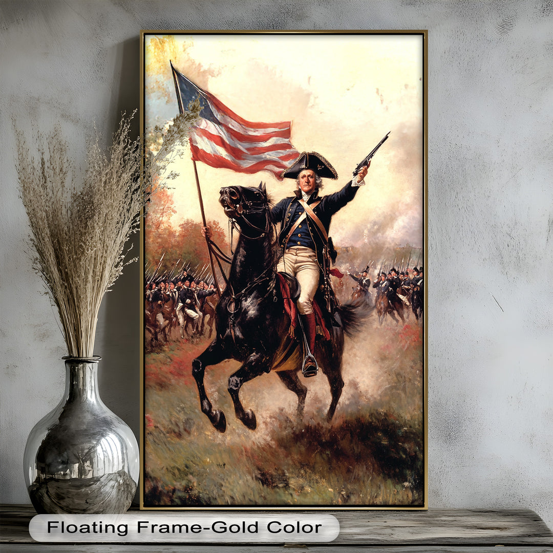 Charge of Freedom – Revolutionary Commander Oil Painting