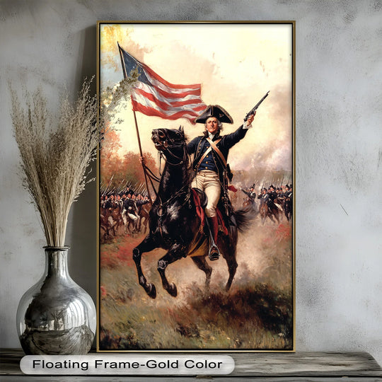 Charge of Freedom – Revolutionary Commander Oil Painting - MyPhotoStation