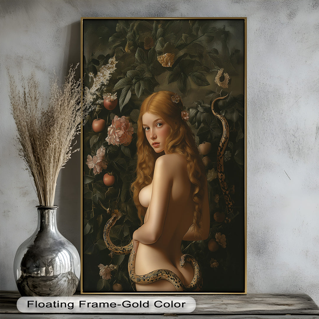 Eve in the Garden – Symbolic Temptation Mythology Oil Painting