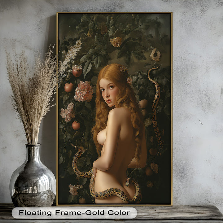 Eve in the Garden – Symbolic Temptation Mythology Oil Painting