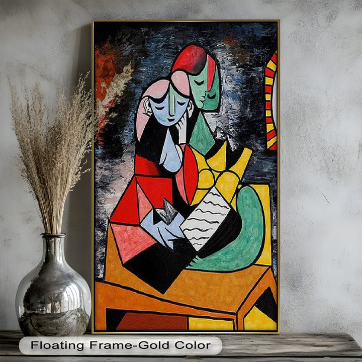 Harmony in Color – Embracing Couple Picasso Style Oil Painting