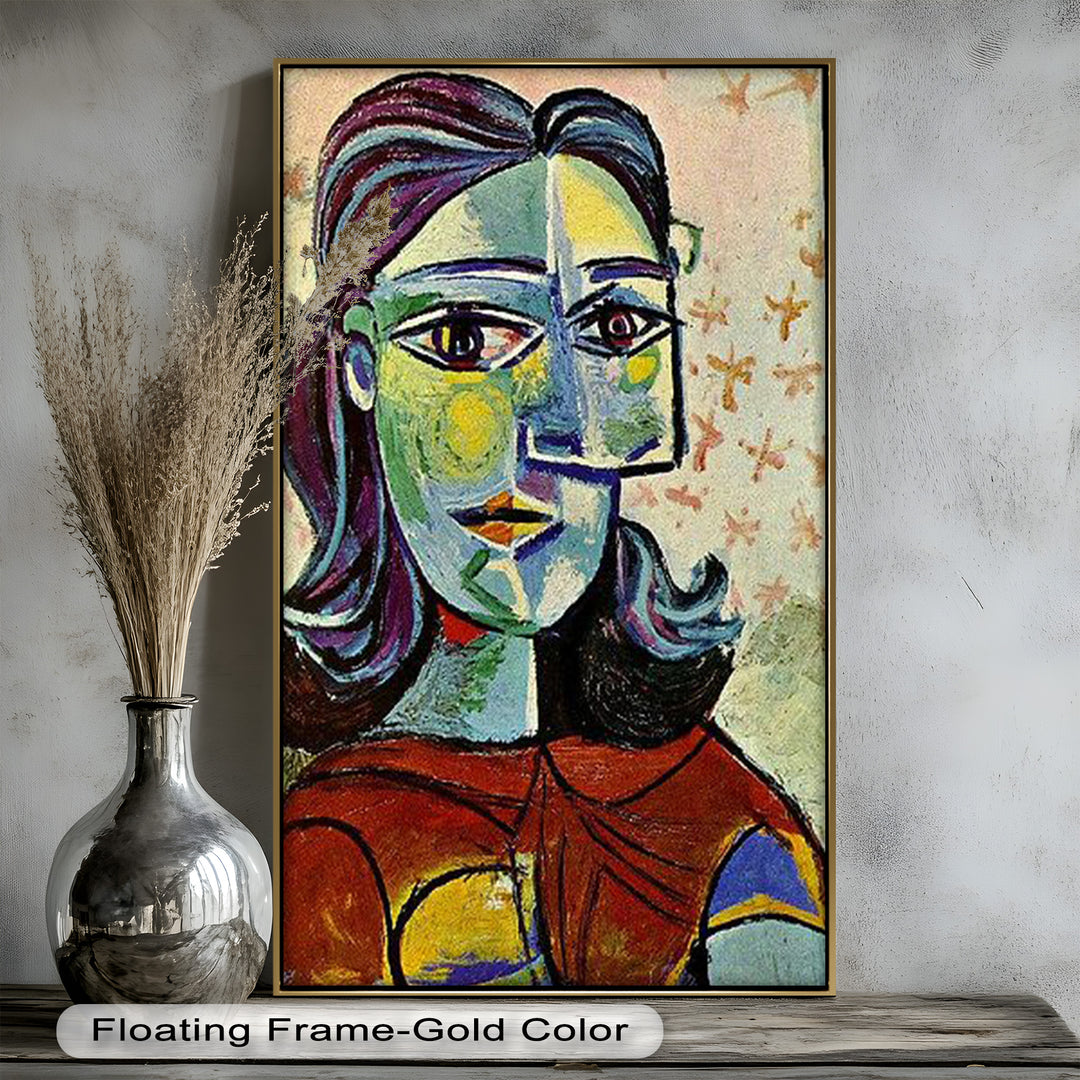 Colorful Portrait with Butterfly Accents - Picasso Oil Painting