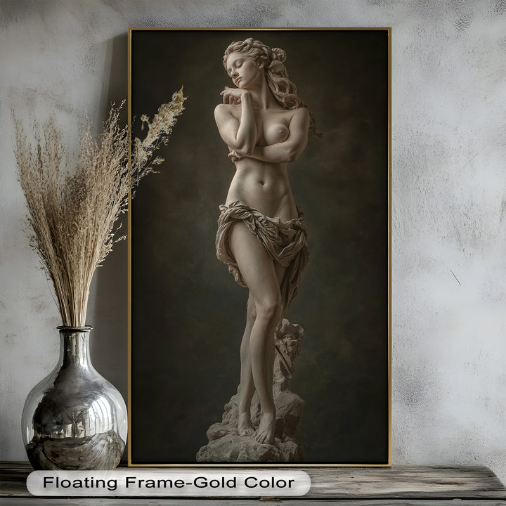 Marble Muse – Classical Nude Oil Painting