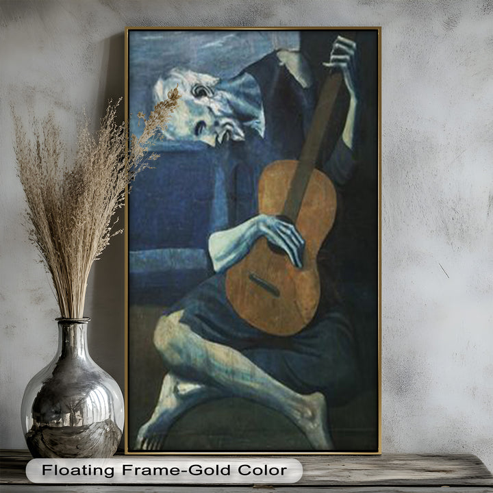 The Old Guitarist – Blue Period Melancholy Oil Painting