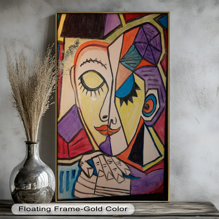 Mutige abstrakte Frau im Picasso-Stil - Picasso-Ölgemälde