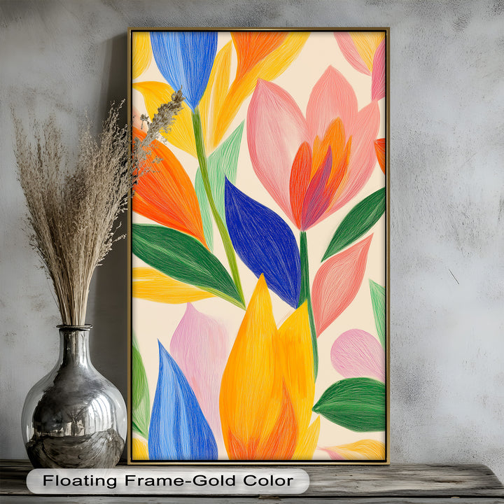 Whimsical Garden – Abstract Botanical Oil Painting