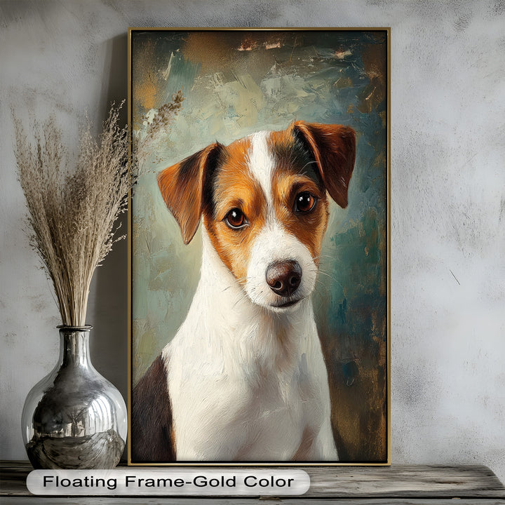 Jack Russell Portrait mit seelenvollem Blick - Tierölgemälde