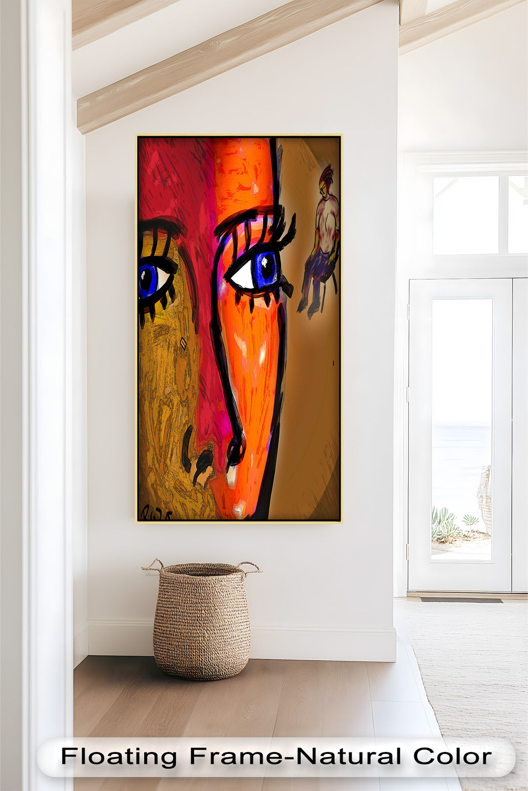 Gaze of Fire – Abstract Portrait with Distant Figure Picasso Oil Painting