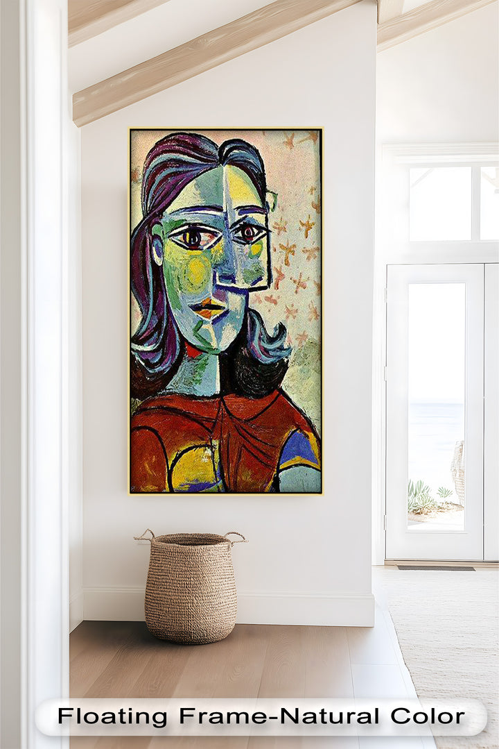 Colorful Portrait with Butterfly Accents - Picasso Oil Painting