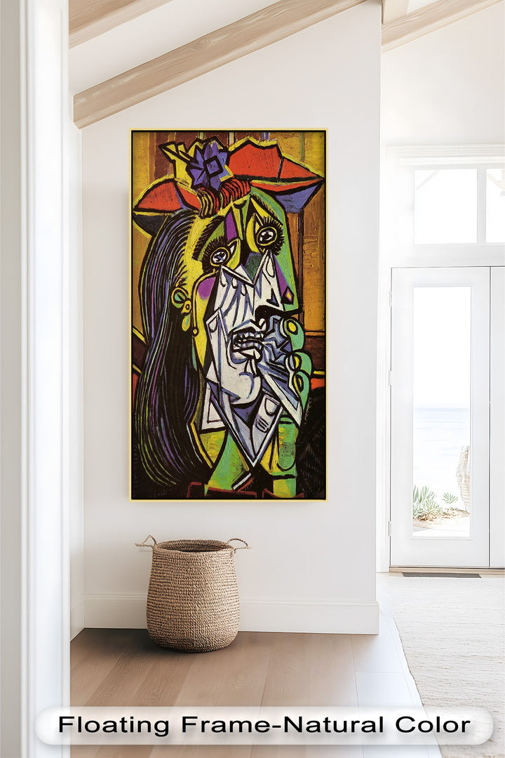 Woman Weeping in Red Hat – Emotional Cubist Expression Picasso Oil Painting