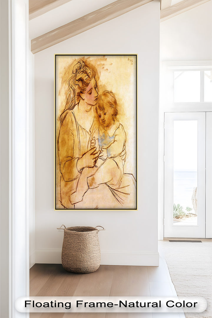 Zarte Linien – Mutter und Kind Zeichnung von Picasso Ölgemälde