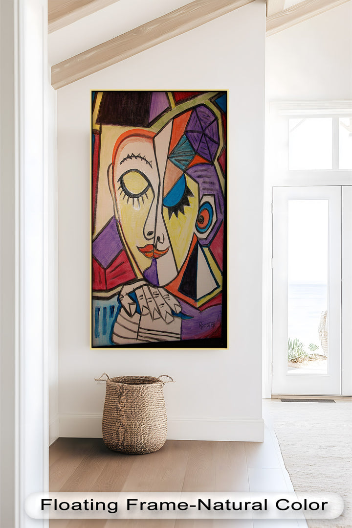 Mutige abstrakte Frau im Picasso-Stil - Picasso-Ölgemälde