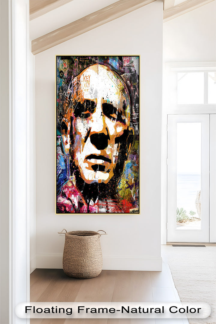 Graffiti Face Portrait Wall Art – Urban Abstract Oil Painting
