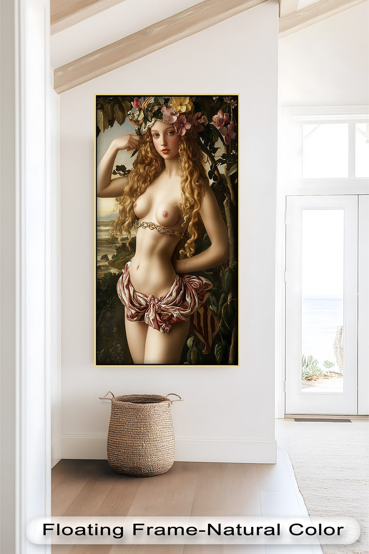 Goddess of Blossoms – Renaissance Mythology Nude Oil Painting