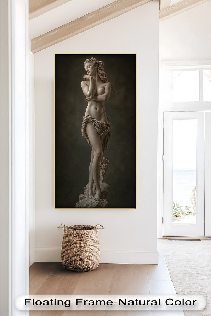 Marble Muse – Classical Nude Oil Painting