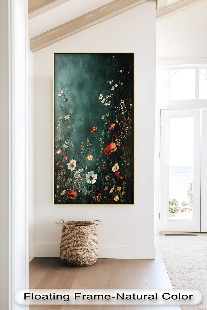Wild Bloom Serenity – Vintage Blumenölgemälde