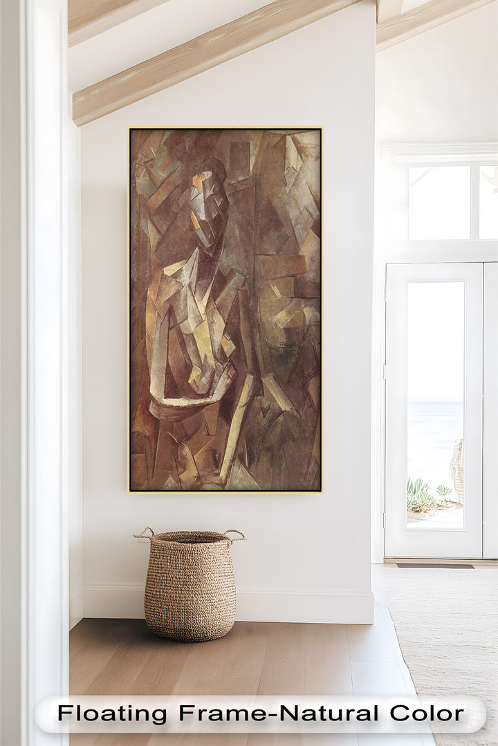 Geometric Nude Study Wall Art – Cubist Oil Painting
