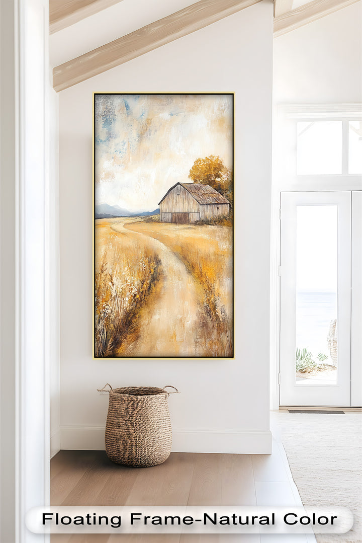 Perfect for farmhouse or rustic-themed interiors, this painting brings warmth, comfort, and timeless country charm.