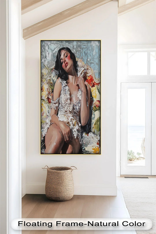 Reverie in Bloom – Contemporary Romantic Figurative Oil Painting - MyPhotoStation