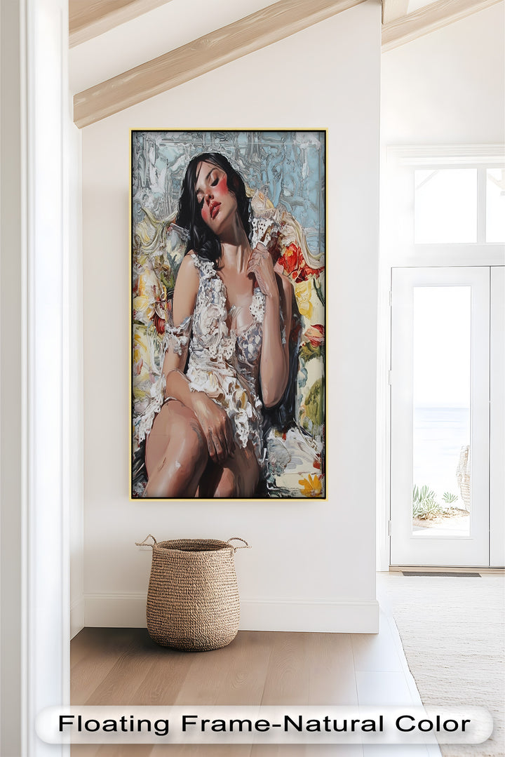 Reverie in Bloom – Zeitgenössische romantische figurative Ölmalerei