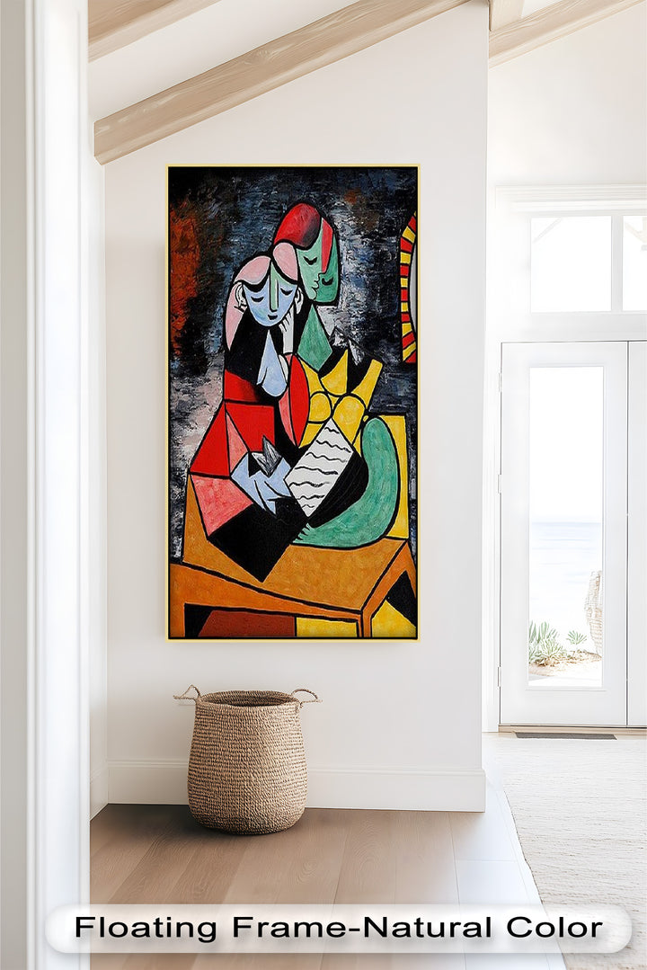 Harmony in Color – Embracing Couple Picasso Style Oil Painting