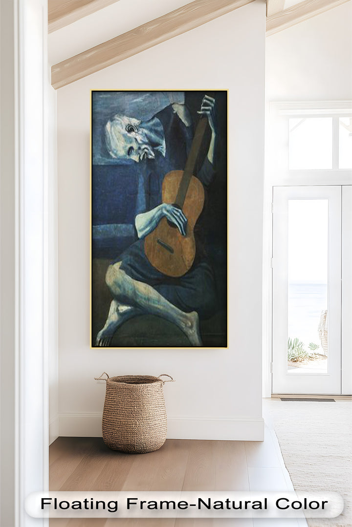 The Old Guitarist – Blue Period Melancholy Oil Painting