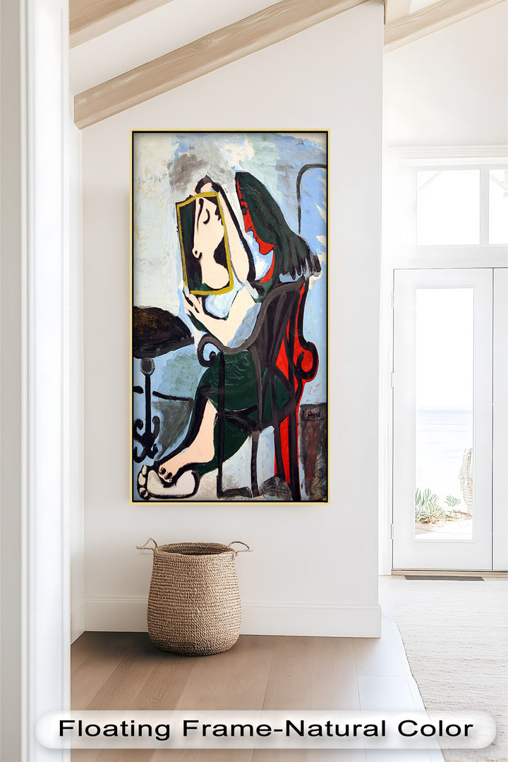 Woman with Mirror – Abstract Reflection Picasso Oil Painting