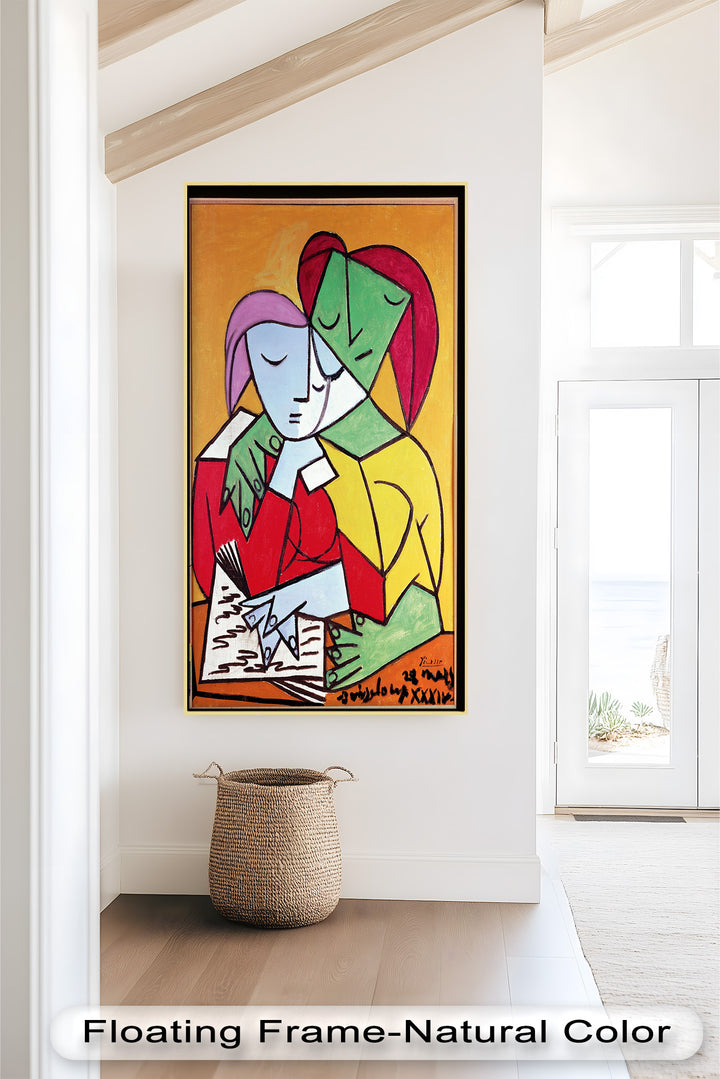 Kubistische Liebende in Umarmung Abstrakt - Picasso Ölgemälde