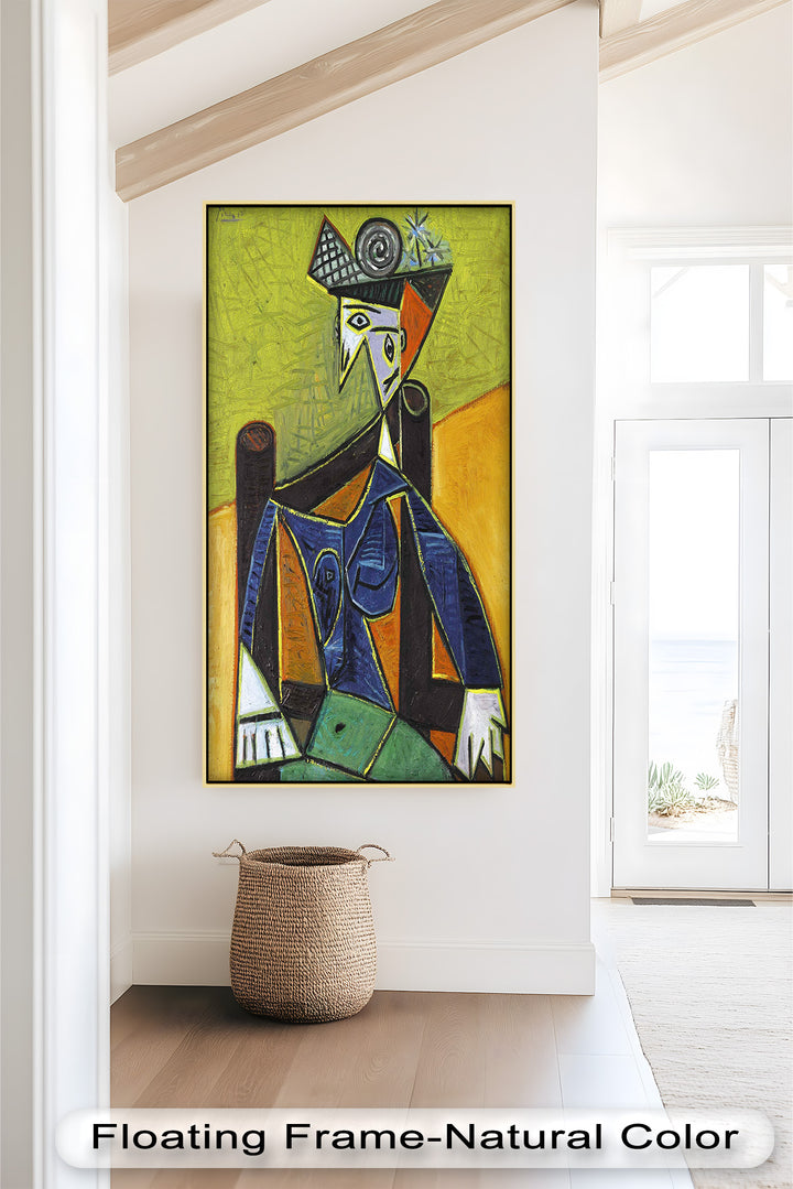 Woman with Spiral Hat – Geometric Abstract Picasso Oil Painting