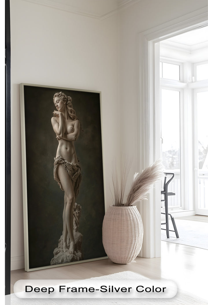 Marble Muse – Classical Nude Oil Painting