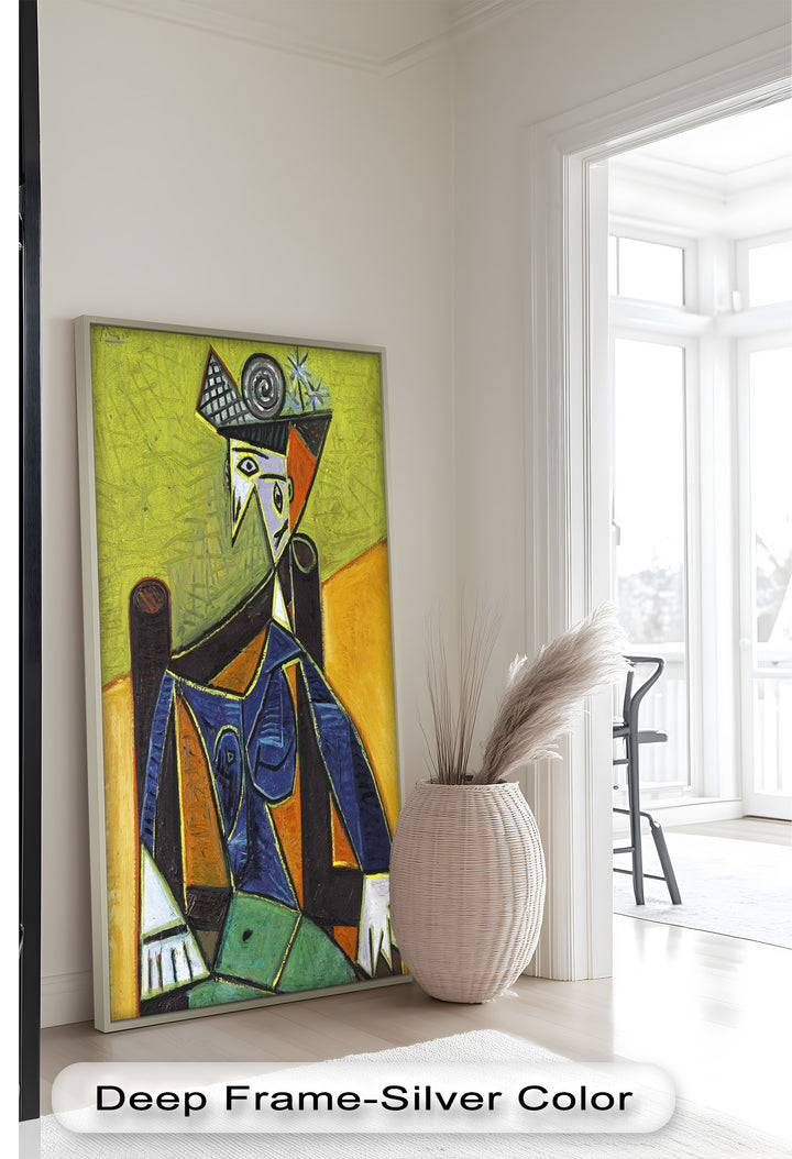 Woman with Spiral Hat – Geometric Abstract Picasso Oil Painting