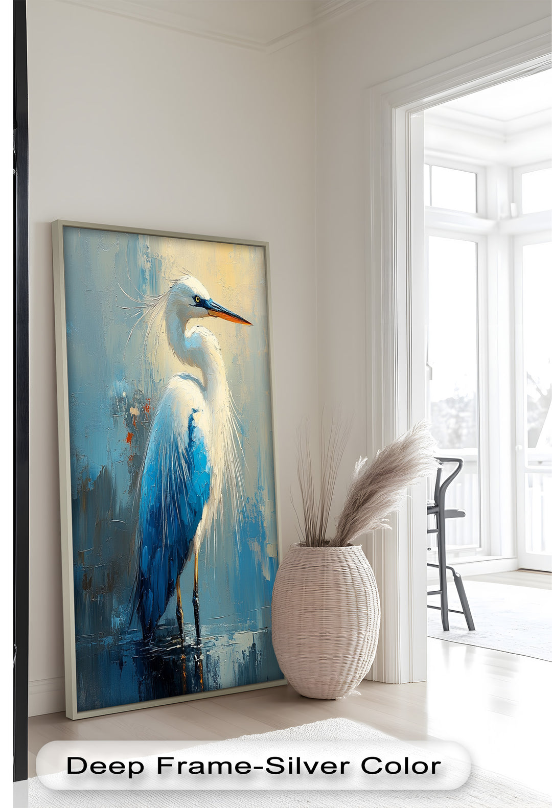 Modern Blue Heron - Animal Oil Painting