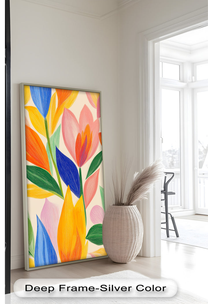 Whimsical Garden – Abstract Botanical Oil Painting