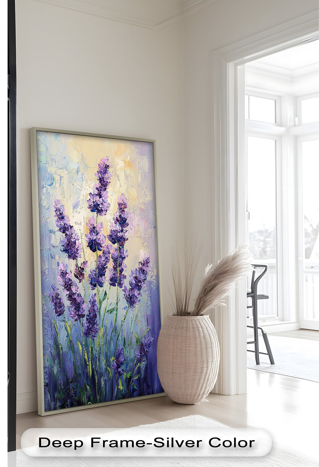 Lavender Blooms in Textured Harmony - Flower Oil Painting
