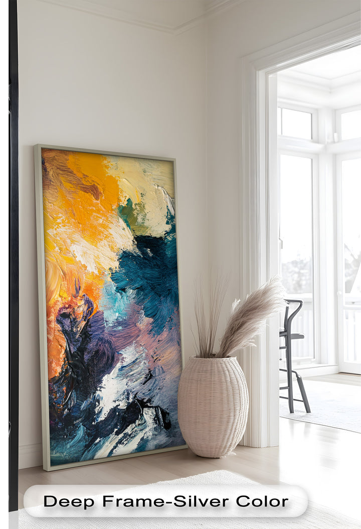 Oceanic Ember – Ölgemälde mit kräftiger abstrakter Textur