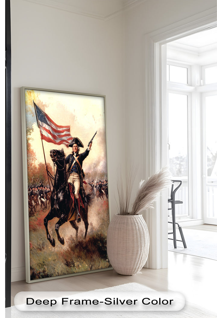 Charge of Freedom – Revolutionary Commander Oil Painting