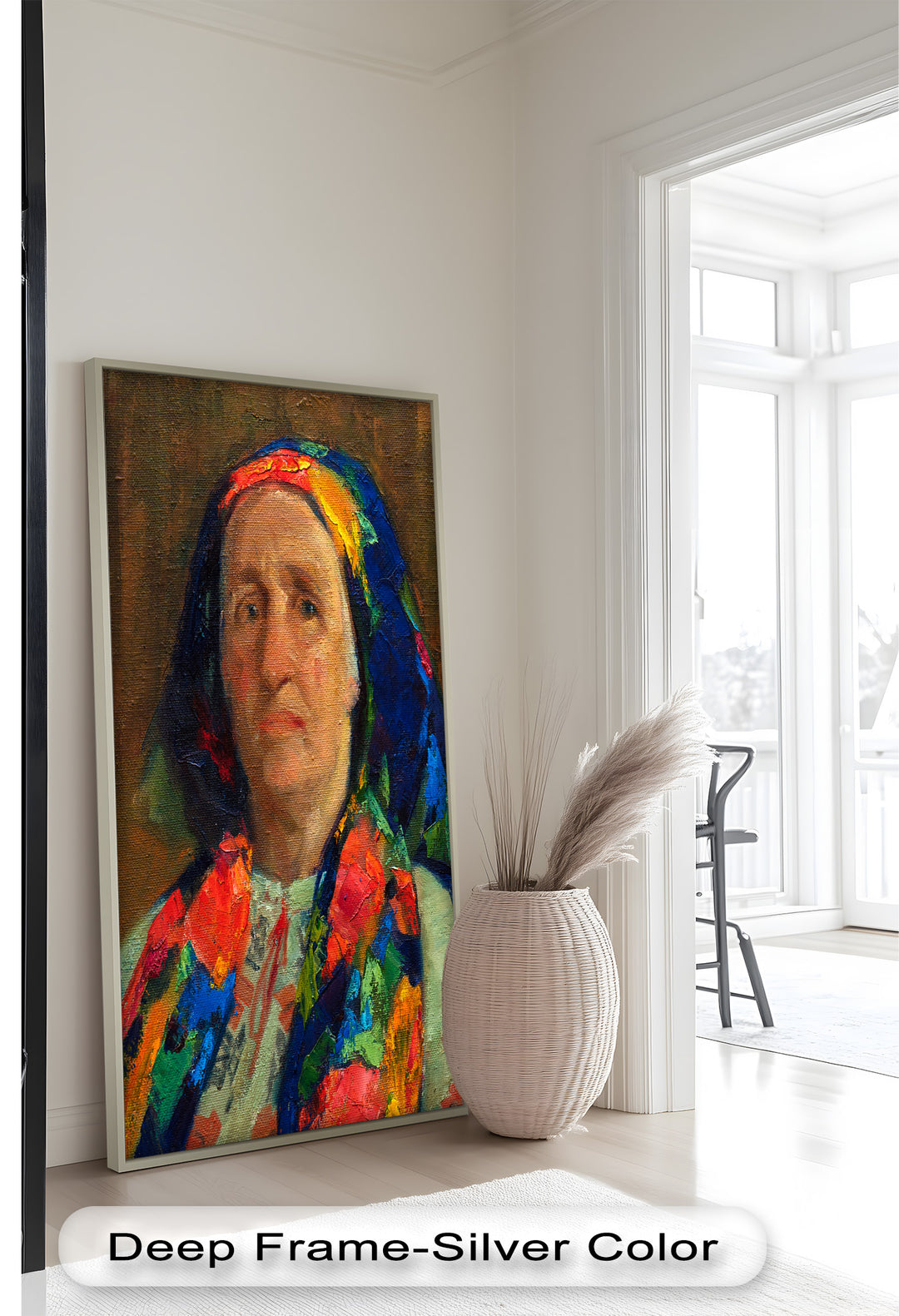 Blick der Matriarchin – Ausdrucksstarkes Volksporträt-Ölgemälde