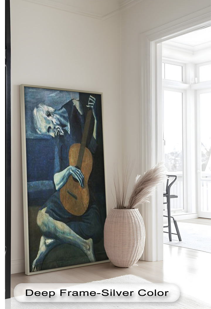 The Old Guitarist – Blue Period Melancholy Oil Painting