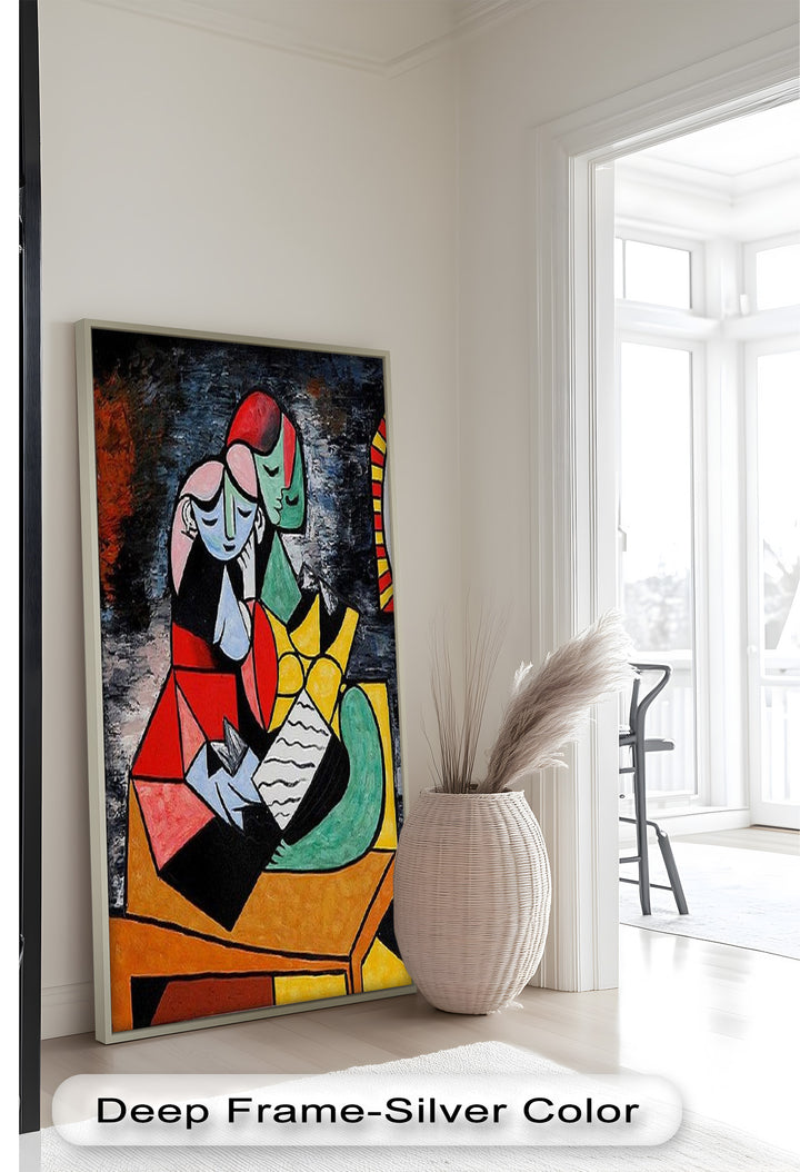 Harmony in Color – Embracing Couple Picasso Style Oil Painting