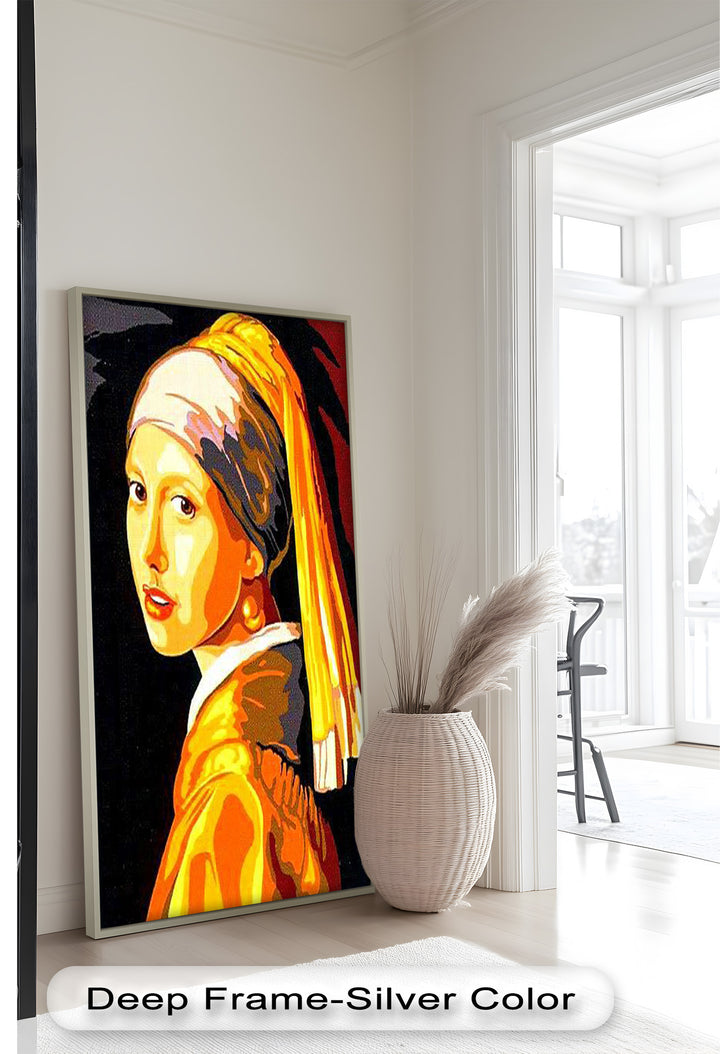 Modern Rendition of Girl with a Pearl Earring - Renaissance Oil Painting