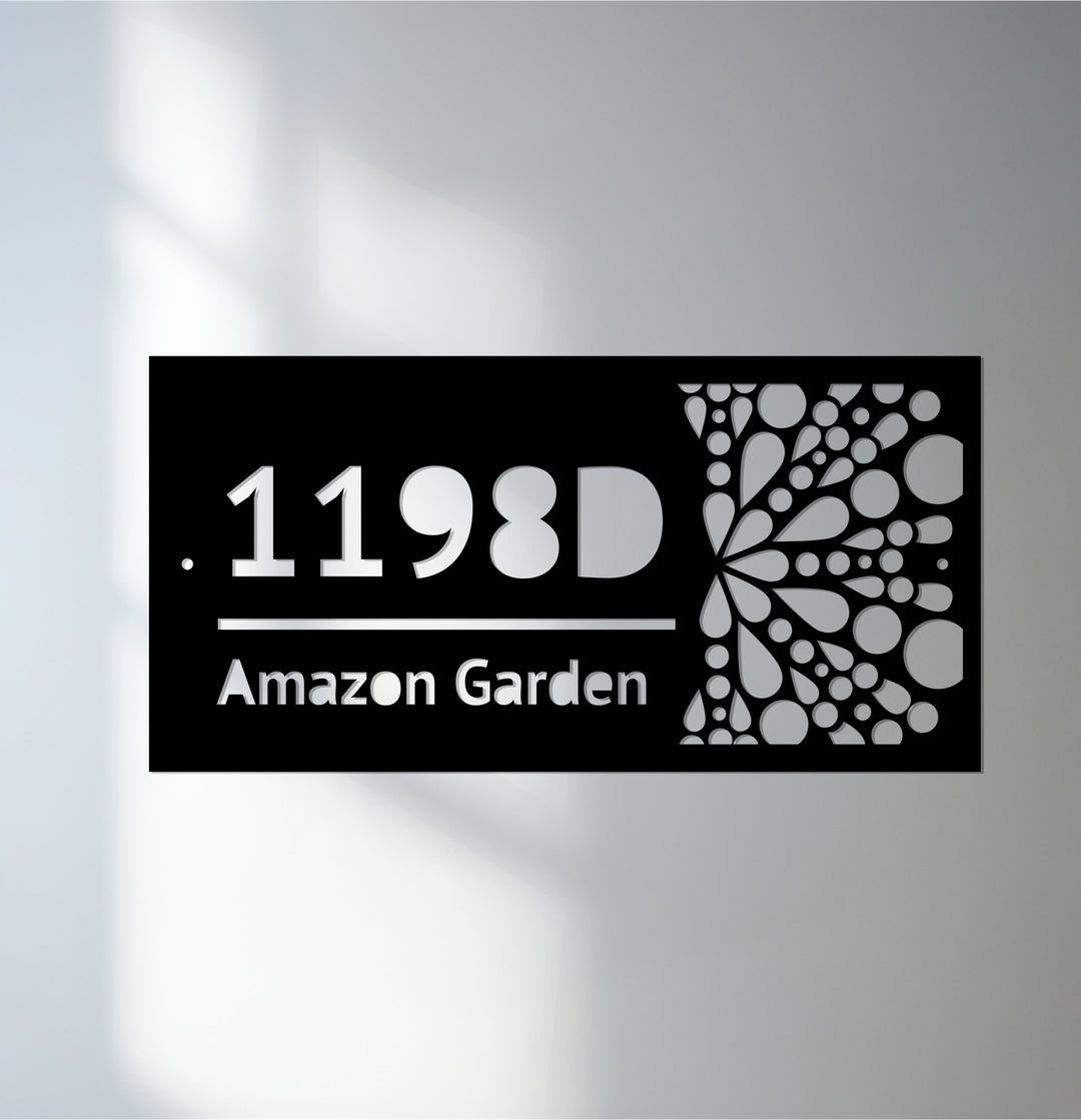 Custom Metal Address Sign – Modern Waterdrop House Number Plaque
