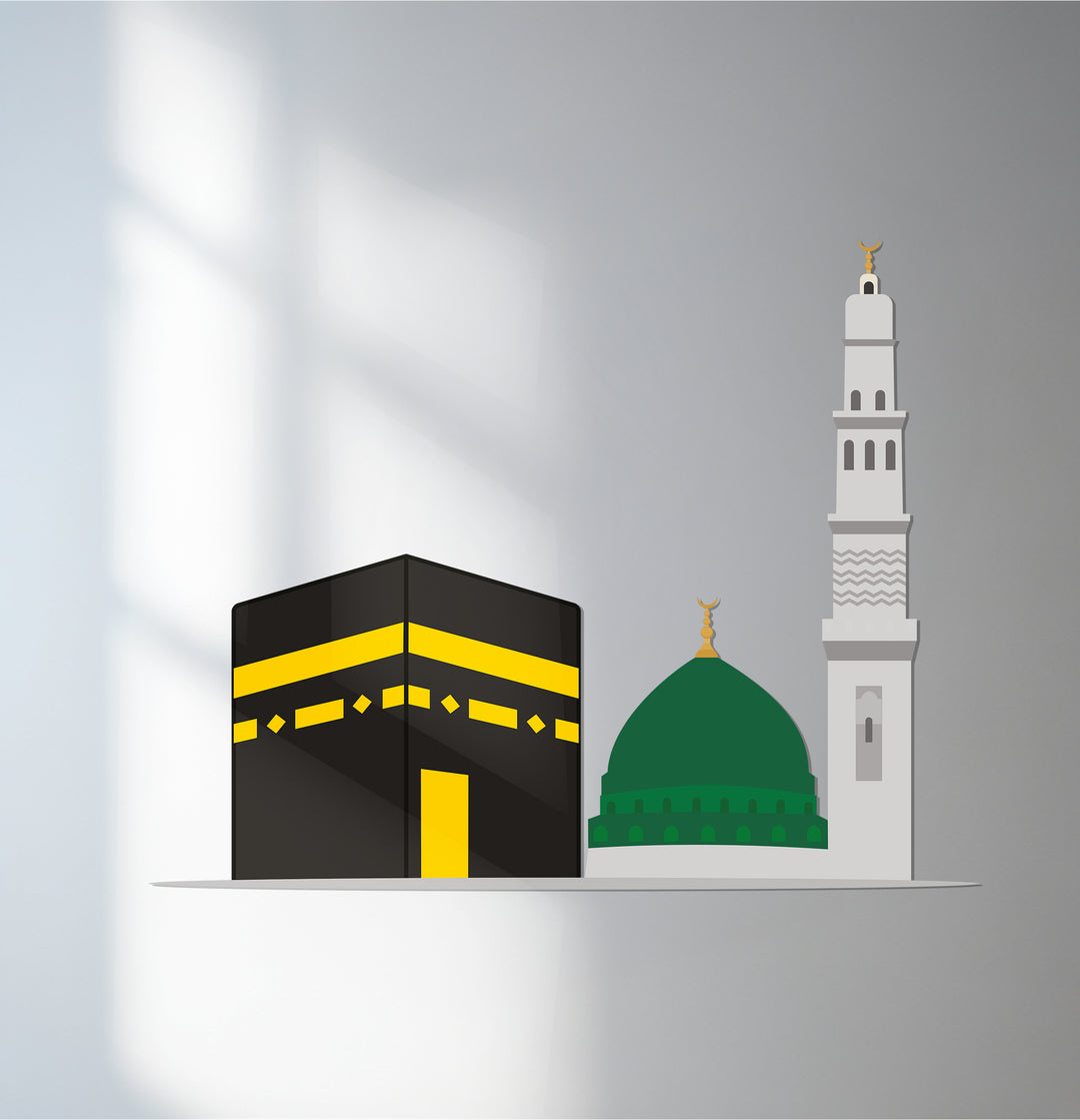 Kaaba and Masjid An-Nabawi Islamic wall art