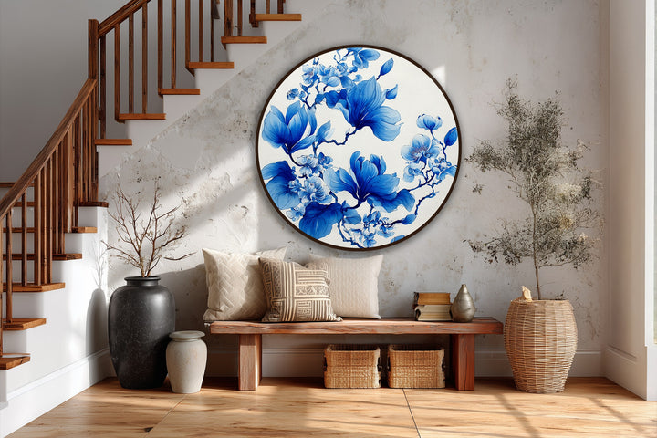 botanical round wall painting