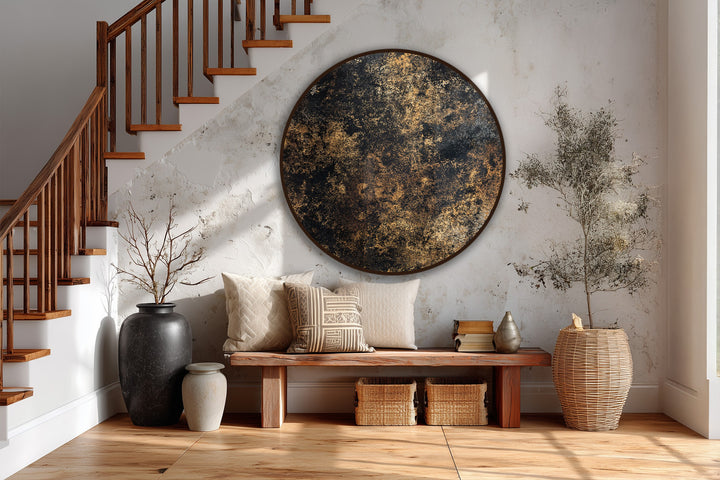 modern round textured oil painting